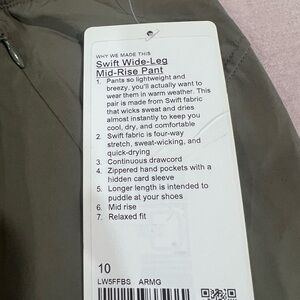 Lululemon green swift wide leg pants